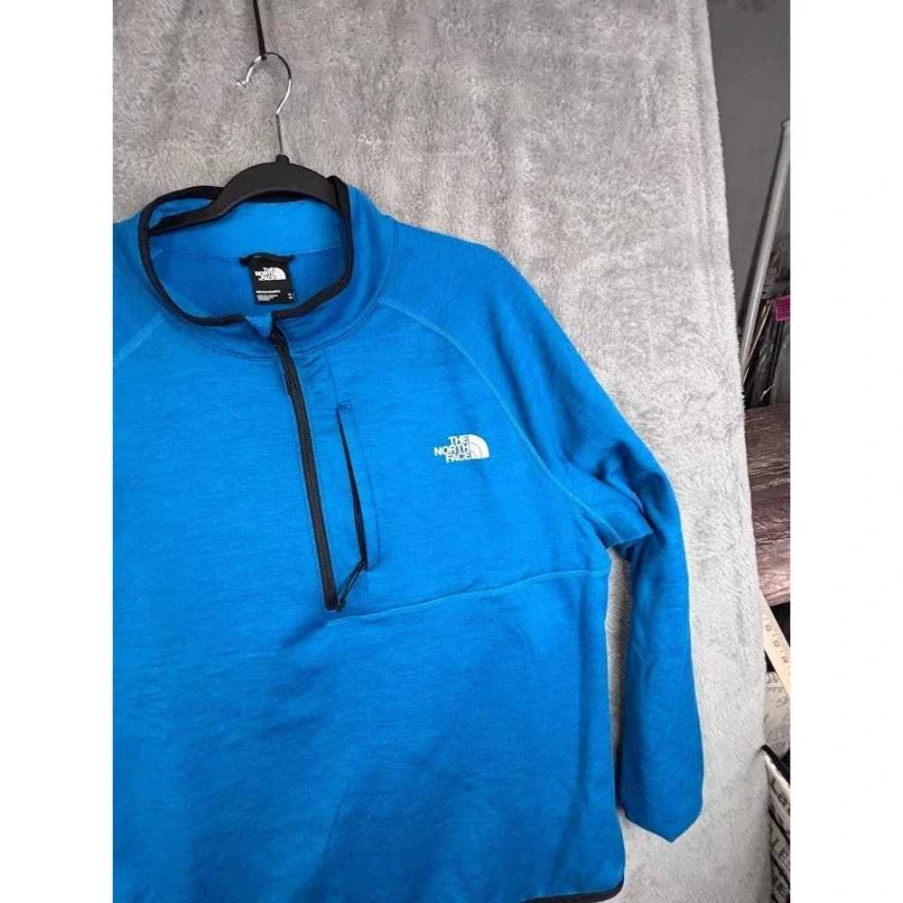 The North Face Men's XL Blue 1/4 Zip Fleece Pullover Jacket w/ Zip Pocket Hiking